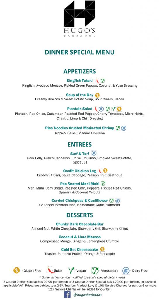 Summer Special Dinner Menu